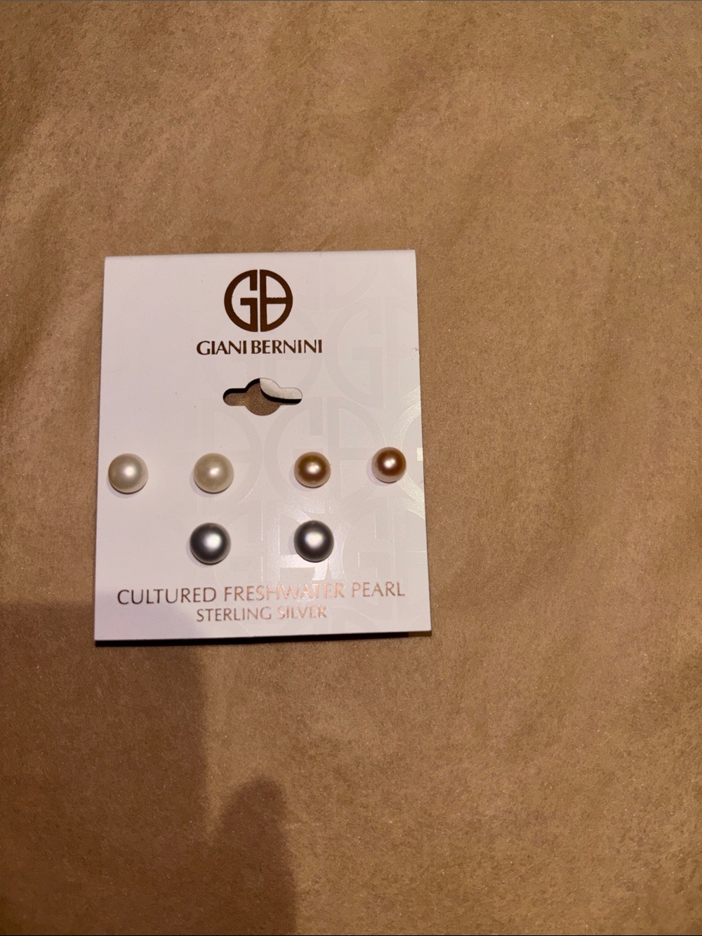 Giani Bernini Cultured Freshwater Pearl Stud Earring Set - White, Cream, Gray